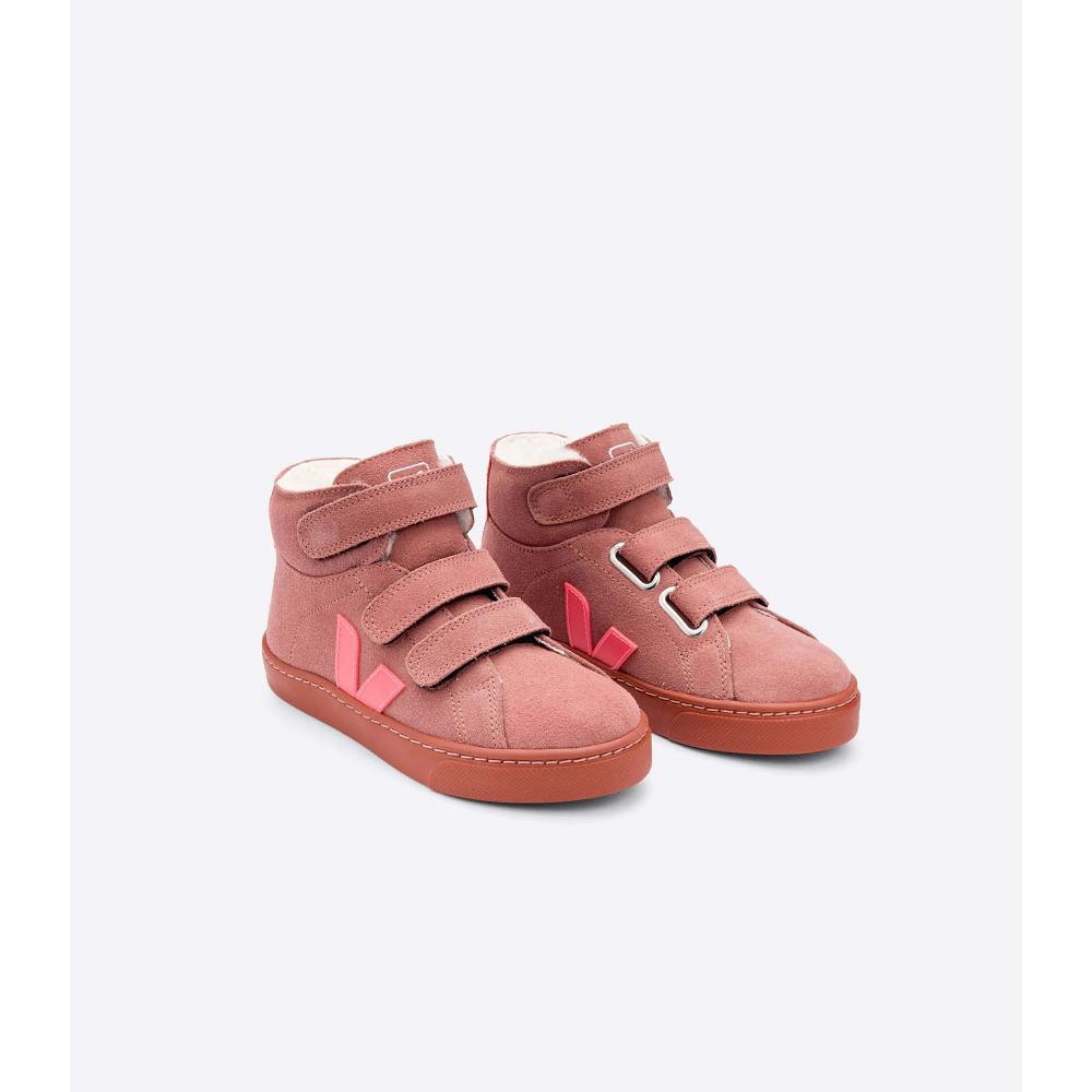 Veja ESPLAR MID FURED SUEDE Hoog Kinderen Rood | BE 699HAP